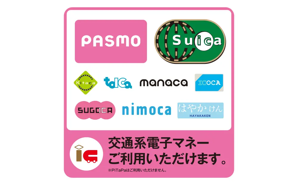 Sticker to identify locations where Pasmo and Suica are accepted