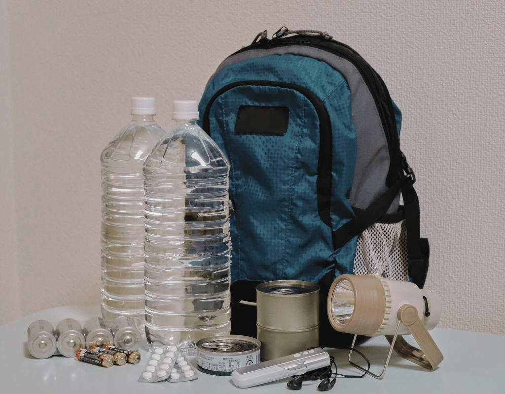 Stage 2 for Emergency kit japan: Preparation of backpack