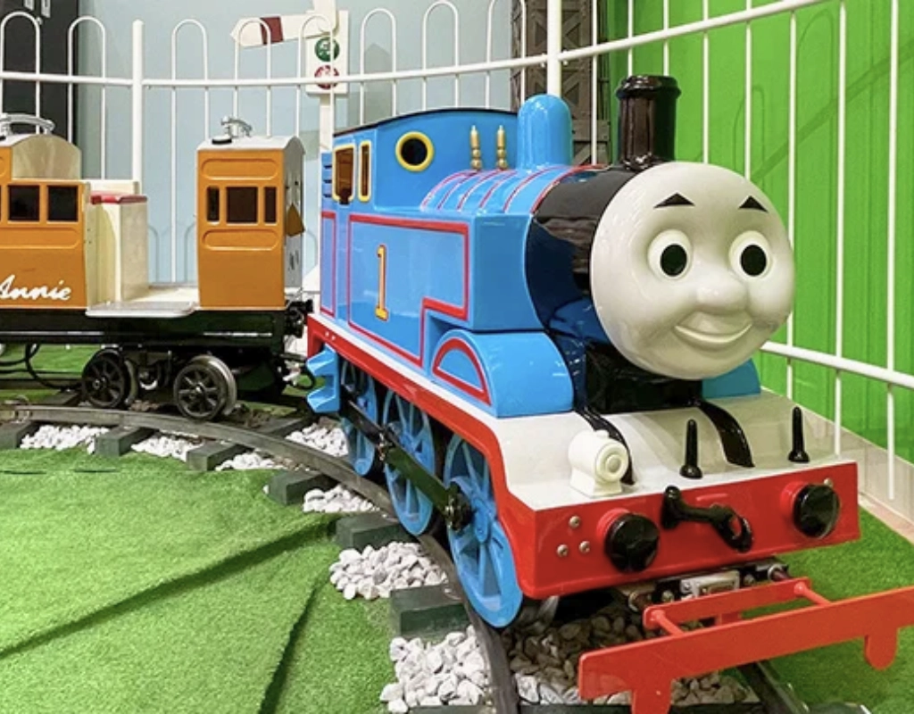 wooden rail play area