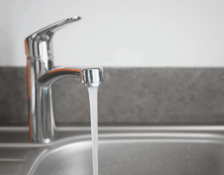 a water running from a faucet