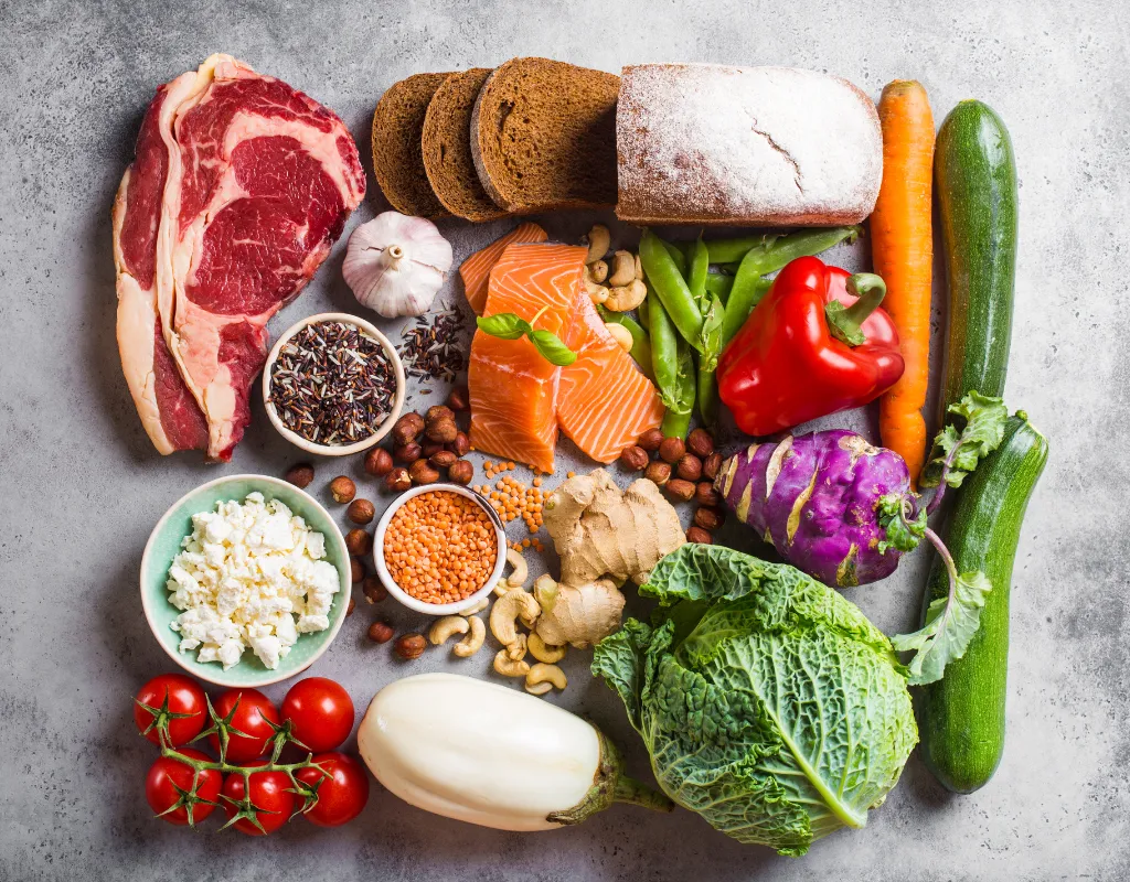 a group of food on a table